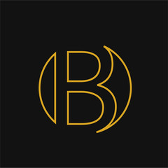 B Luxury logo. Vintage vector font.