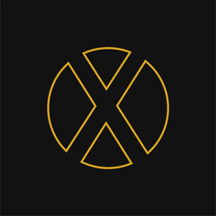 X Luxury logo. Vintage vector font.