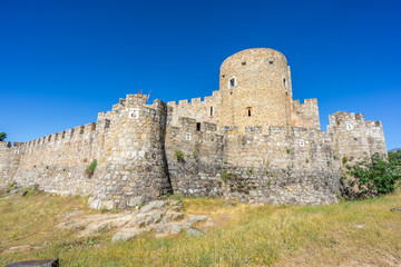 Fototapeta na wymiar La Adrada village, Avila Province, Castilla y leon, Spain, June 6, 2017. Castillo de la Adrada Castle. Medieval fortress located in Tietar valley
