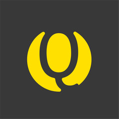 Q initial based letter icon logo. Flat Vector illustration