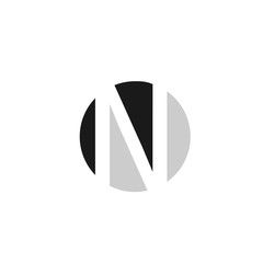letter N initial logo icon. modern linked circle round lowercase