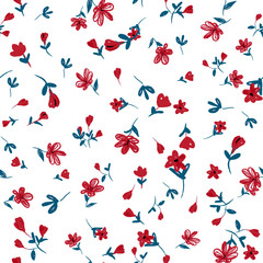 beautiful vector floral seamless pattern. Abstract print with leaves and flowers