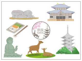Naklejka premium 奈良のイラスト１