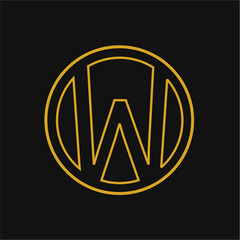 initial W Line business logo icon template