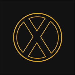 initial X Line business logo icon template
