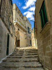 Fototapeta na wymiar street in old town of Matera