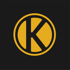 initial letter K modern linked circle round lowercase logo