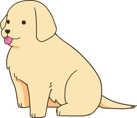 ゴールデンレトリバー（横向きおすわり）