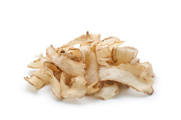 Polygonatum odoratum isolate on white background. Chinese herbal medicine.