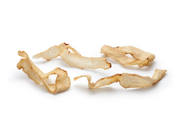 Polygonatum odoratum isolate on white background. Chinese herbal medicine.