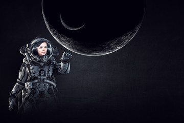 Exploring outer space. Mixed media