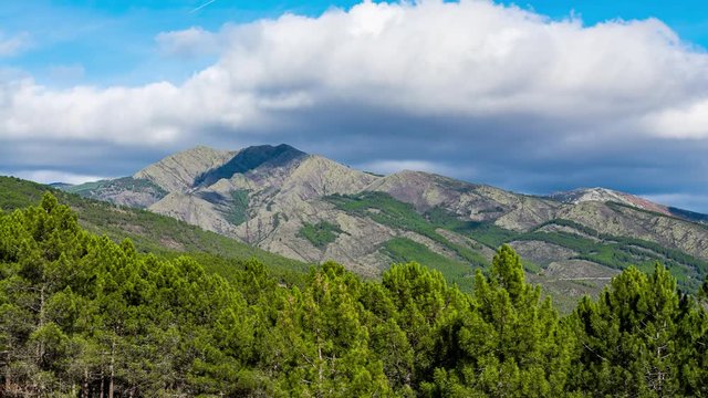 Timelapse of Mountain at Lozoya Valley, Sierra Norte in Madrid