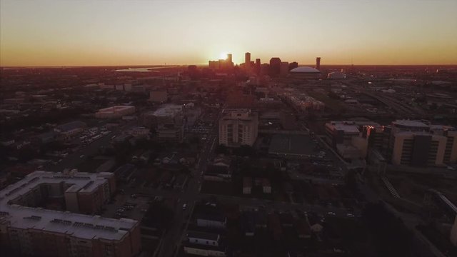 New Orleans City Sunrise Aerial