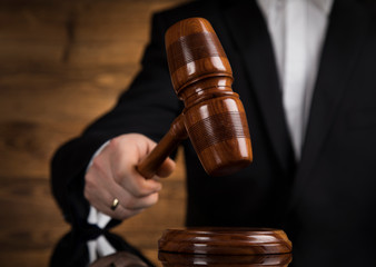 Courtroom, Judge, male judge in black mirror background
