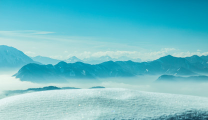 Landscape background, Mountains and winter