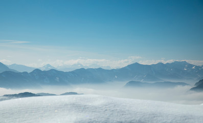 View of beautiful Winter mountain landscape