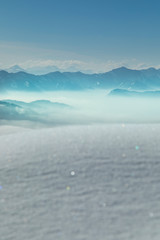 Landscape background, Mountains and winter space for your text