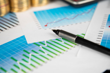 Finance graph on chart background