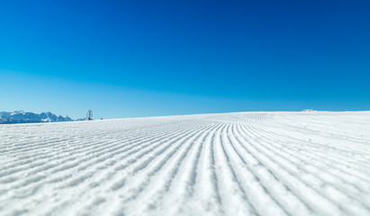 Winter view in the mountains, ski resort