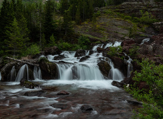 Fototapeta na wymiar Low Angle of Redrock Falls