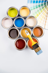 Can with paint and paintbrush - 306272278