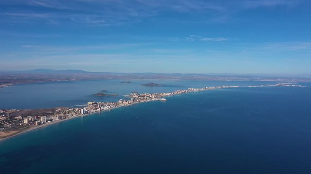 21 km long and 100 metres wide from Cabo de Palos to the Punta del Moj&oacute;n Spain la Manga