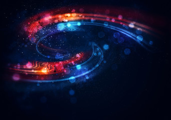 Colorful lights blurred by motion