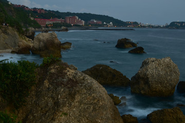 Hiking in Siziwan coastline in Kaohsiung, Taiwan