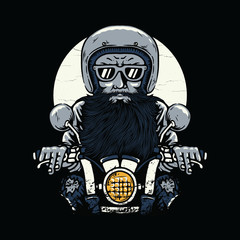 Biker Rider Horror Graphic Illustration Vector Art T-shirt Design
