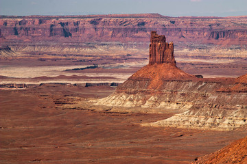 An unknow butte view from a distant of murphy point, Canyonland National Park, Utah, USA.