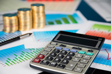 Finance graph on chart background