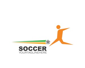 Fototapeta na wymiar soccer logo and icon illustration vector