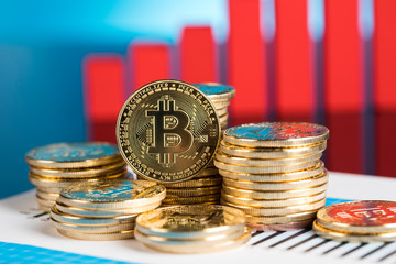 Virtual money, Currency. Bitcoin coins