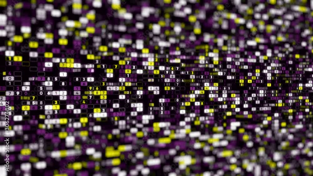 Aufkleber abstract background of colorful numerical values in columns hanging while moving on a black backgrou