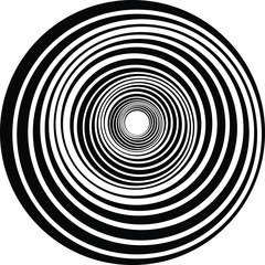 Digital image with a psychedelic stripes Wave design black and white. Optical art background. Texture with wavy, curves lines. Vector illustration