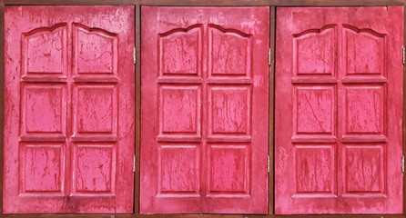 old wooden window in wall