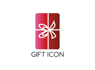 Lovely and Luxury Icon of Gift with Modern Concept. Designed with Red Gift Image in Gradient Isolated on White Background. Suitable for Valentine, Christmas and more Sign and Symbol.
