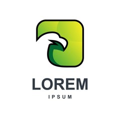 eagle with square logo design