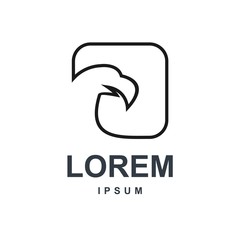 eagle with square logo design