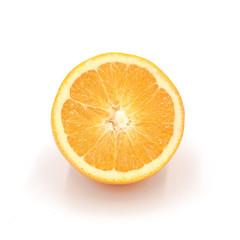Cut fresh oranges isolated on white background