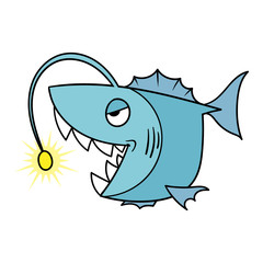 Cartoon Angler Fish Monster Illustration