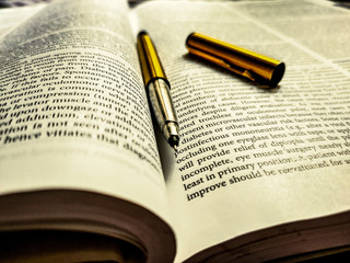 book and pen