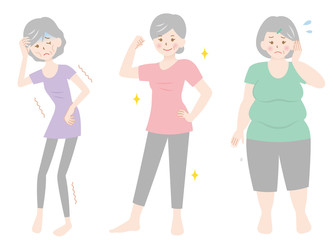 シニア女性　体型　太りすぎ　やせすぎ　健康