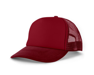 Side View Realistic Cap Mock Up In Chili Pepper Color is a high resolution hat mockup to help you...