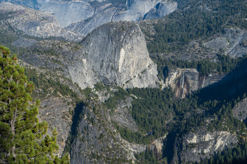 beautiful Yosemite National park panorama with a view on Half-Dome mountain