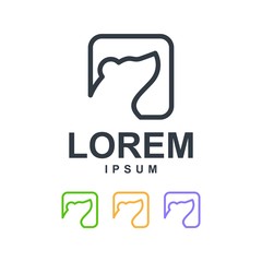 bear with square logo design