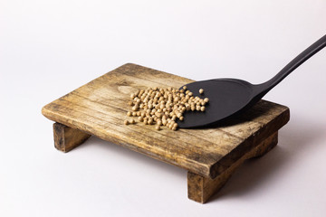 fresh raw  pepper to cook  on wooden , white background