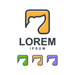 bear with square logo design