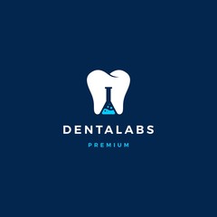 dental labs logo vector icon illustration in negative space style