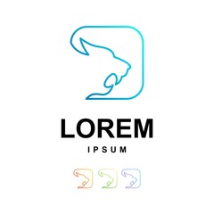 tiger with square logo design